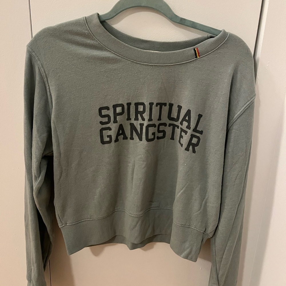 Spiritual Gangster Sage Green Pullover
